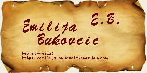 Emilija Bukovčić vizit kartica